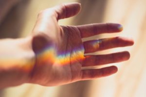 hand, healing, reiki, rainbow, prism, energy, Reiki Level One